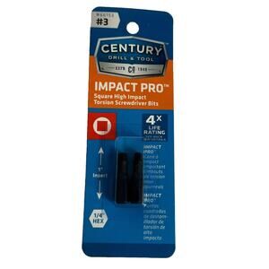 Century Drill & Tool #3 Impact Pro Square Torsion Screwdriver Bits 66153